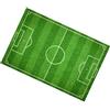 LOEFLIFA Tappeto Antiscivolo in PVC a Forma di Campo da Calcio Verde 3D per Soggiorno e Decorazione Casa