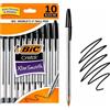 BIC CRISTAL BIC Nere Penne a Sfera, Cristal Original, Punta Media (1.00 mm), pacco da 10 penne, per Scrivere a Scuola e a Casa