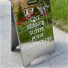 FYLZSIGN Segno personalizzato in metallo A-Frame, specchio marciapiede Display segno singolo o doppio lato Logo Board Display portatile Business Mostra etichetta pavimentazione Una cornice facile da installare