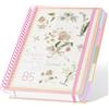Qefuna Quaderno B5 a righe, 240 pagine, spirale, blocco note con 5 divisori, 100 g/m², quaderno B5 a righe, per donne e uomini, 18,8×26 cm, Rosa