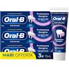 Oral-B Dentifricio Advanced Protezione Gengive 3x75ml, Dentifricio per Gengive Infiammate Clinicamente Provato, Pulizia Denti Efficace, Alito Fresco, Sapore Menta Piperita e Menta Verde