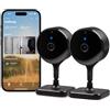 Eve Cam set di 2 - Videocamera intelligente per interni, risoluzione di 1080p, privacy al 100%, Video sicuro di HomeKit, notifiche su iPhone, microfono e altoparlante, vista notturna