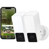 EVE Outdoor Cam (White Edition) set di 2 - videocamera con riflettore sicura, sicurezza e privacy (HomeKit Secure Video), visione notturna, Wi-Fi (2.4 GHz), sensore di movimento