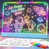 Awatty Lavagna da Disegno a LED, Giocattoli Regalo Bambini Bambine (Blu) | Ricaricabile,10 Luci, 5 Luminosità,36×26cm,Tavolo o Muro,Giocattolo Educativo, Regalo Compleanno 4 5 6 7 8 9 10 11 12 13 Anni