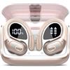 STECEi AI Cuffie Traduzione, 3 in 1 Bluetooth 5.4 Auricolari Traduzione con 164 Lingue/6 Modalità di Traduzion, 75 Ore Cuffie Traduttori Istantanei, Auricolare bluetooth per Viaggi/Affari, B-Oro Rosa