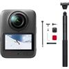DJI Osmo 360 II Combo Sci multi-angolo, fotocamera 8K 360° | Imaging a 360° HDR nativo in 8K/60 fps, 105 GB, gamma dinamica di 14,5 stop, AI SuperNight 2.0, riprese sciistiche epiche