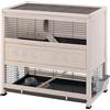 Ferplast - Conigliera Cottage, Conigliera da interno, Legno resistente, Due piani spaziosi, Accessori inclusi, 107,5 x 61,5 x h 102 cm