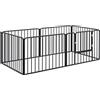 Giordanoshop Recinto per Cani a 6 Pannelli Modulabili da Interno ed Esterno 164x83x60 cm in Acciaio Nero