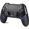CHEREEKI Controller per PS4 Hall Joystick, Wireless Gamepad Compatibile con PS-4/Slim/Pro, Grande Batteria da 1000mAh Doppio Vibrazione, Sensori di Movimento, Touch Pad, Jack per Cuffie Stereo, Nero