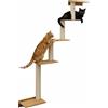 eyepower 179 cm Tiragraffi da Parete Milo con 5 Piattaforme in Bambù - Albero per Gatti Salvaspazio con Ripiano - Colonna in Sisal Naturale - Gioco da Arrampicata - Percorso da Muro Set Mensola Gatto