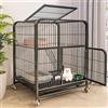 Generisch Gabbia per gatti con rotelle rotanti a 360°, recinto per gatti con rampa, scale smontabili, gabbia in metallo per piccoli animali, balcone, interno, esterno, facile da montare (Nero, M, 2)