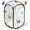 Minfuerang Gabbia per Insetti e Farfalle 40×40×60 cm (Nero) | Gabbia per Habitat Farfalla,Terrari Pieghevole in Rete per Piante, Insetti