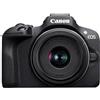 Canon EOS R100 Fotocamera Mirrorless + RF-S 18-45mm + RF-S 55-210mm | Per principianti; sensore da 24 megapixel, autofocus con rilevamento occhi, kit con obiettivi RF-S 18-45mm e 55-210mm