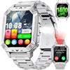 LIGE Smartwatch Uomo 1400mAh Batteria Lunga, Ampio Display HD da 2,01", Torcia LED con Pulsante, Chiamate Bluetooth, Frequenza Cardiaca & SpO2, 120+ Modalità Sportive, IP68, Android & iOS