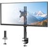 BONTEC Supporto Monitor per Schivania Singolo, Braccio Monitor da 13 a 34 Pollici, Peso Massimo 10 kg, Regolazione Completa, Due Opzioni di Installazione e Gestione Cavi Integrata