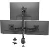 BONTEC Supporto Monitor Triplo per Schermo da 32" e Due da 27", VESA 75/100mm Morsetto Scrivania, Regolazione Dell'altezza con Inclinazione, Braccio Monitor Capace di 10 kg