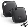 DEEBYCOO Tracker Tag Compatibili con Apple Dov'è (SOLO iOS) 2 peezi | Ricaricabili USB-C Localizzatori, Bluetooth Trova Oggetti, Localizzatore Tracker per Chiavi, Bagagli, Valigia, Zaini