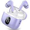 QXQ S26 Cuffie Bluetooth, Auricolari Bluetooth 5.4 con ENC Riduzione Rumore | 6D Stereo Cuffiette Bluetooth, 40 Ore Cuffie Wireless In Ear, IP7 Impermeabili Headphones, Display LED, USB-C, Touch Control