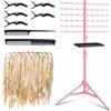 DUHARS Supporto per Estensioni dei Capelli a 120 Ganci, Altezza Regolabile, per Extensions, Lametta, Capelli Tinti, Treccine, Supporto per Capelli, Accessori da Parrucchiere, Rosa