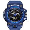 findtime Orologio militare, da uomo, digitale, sportivo, blu, verde, nero, orologio digitale, cronografo, da uomo, 5 ATM, impermeabile, militare, orologio tattico, per attività all'aperto, cronometro,
