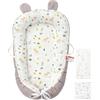 Huracan Paracolpi per neonati, morbido nido in 100% cotone, double face, con coperta e 5 salviette, lavabile in lavatrice, portatile, per la casa e in viaggio