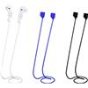 NQEUEPN 3 Pezzi di Corda Anti Smarrimento Auricolari, Cordino per Auricolari Wireless in Silicone Morbido Cinghie Magnetiche Anti-Perdita per Auricolari Compatibile con Airpods Pro/3/2/1 (3 Colori)