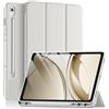 Vobafe Cover per Samsung Galaxy Tab S10 Lite/S10 FE/S9 FE/S9, Grigio Chiaro | Custodia in TPU sottile con alloggiamento per S Pen, risveglio/sospensione automatica e supporto a tripla piega