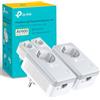 TP-Link TL-PA4010P KIT AV600 Nano Powerline con Shuko Presa Passante, 1 Porta Ethernet, Plug e Play, Kit con 2 Adattatori, 600 Mbps, Fino a 300 metri di copertura