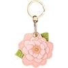 Penitue Camellia Portachiavi in Pelle Compatibile con AirTag, Grazioso Custodia per Localizzatore GPS Custodia Protettiva for Chiavi Borsa Zaino Bagaglio Collare per Animali Domestici