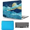 HLAAJJX Custodia Compatibile con Macbook 12 pollici 2017 2016 2015 con display Retina A1534, Case Rigida Protettivo Plastica Copertina & Tastiera Cover & Borsa, Luna d'oro