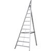 Gierre AL520 - Scala a tre piedi agricola in alluminio, 10 gradini, 3.34 m - da potatura - conica - Altezza stimata operativa 3.84 m
