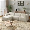 Novilla 277 cm Divano Angolare 4 Posti Convertibile Modulare in Chenille | Molle insacchettate Smarts Coil®, Senza Montaggio, Tessuto Chenille Idrorepellente Oleofugo Antimacchia, 4 Posti