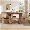 Merax Tavolo da pranzo allungabile, 120-160 x 80 x 76 cm, moderno effetto legno massello, con base stabile, piedini antiscivolo regolabili, tavolo da pranzo per cucina e piccoli spazi, marrone scuro