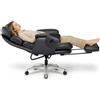 FLEXISPOT LunoX Sedia da Ufficio Executive 2-in-1 con Poggiapiedi, Sedia Ergonomica Reclinabile per Ufficio e Home Office, Schienale Regolabile, Imbottitura Confortevole, Nero
