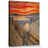 1art1 Edvard Munch Poster Stampa Artistica su Tela L'Urlo, 1893 Quadro da Parete sulla Barella | Murale XXL | Immagine 40x30 cm