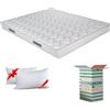 EVERGREENWEB MATERASSI & BEDS EVERGREENWEB Materasso Matrimoniale 160x190 Alto 16 cm con 2 CUSCINI Memory Foam GRATIS, Lastra interna in WaterFoam ORTOPEDICO, Rivestimento Bianco Trapuntato 3D Effetto Massaggiante per Reti e Letti