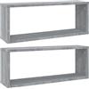 Generico Mensole Cubo Muro 2 pz Grigio Sonoma 60x15x23 cm in Multistrato,Mobili,Scaffalature,Scaffali e mensole per pareti,Grigio,6.09 kg,815927