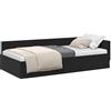 vidaXL Cornice del letto ad angolo Nero 90 cm x 200 cm Velluto