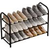 CNKHDZ Scarpiera stretta estraibile salvaspazio espandibile da 45 a 83 cm Scarpiera nera Scarpiera per ingresso, corridoio, ingresso esterno (Nero, 1 pezzo/3 piani)
