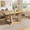 Merax Tavolo da pranzo allungabile, 120-160 x 80 x 76 cm, moderno effetto legno massello, con base stabile, piedini antiscivolo regolabili, tavolo da pranzo per cucina e piccoli spazi, marrone