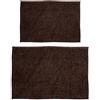 MSV Set di 2 tappetini da bagno in ciniglia a pelo lungo 40 x 60 cm + 60 x 90 cm, colore: marrone