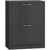 INTRECCI Scarpiera in Rovere 2 Ante - Design Salvaspazio Slim Profondità 24cm - Mobile Porta Scarpe in Legno, Capacità 12 Paia - Facile da Montare, Ideale per Ingresso e Corridoio - Colore: Nero