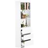 GZTGZMWG 1 Pezzo Libreria Bianca con 3 Cassetti e 3 Ripiani | 60x32x180CM | Scaffale Salvaspazio Mobile Alto 180CM Porta Libri Credenza Alta per Ufficio/Bagno/Soggiorno/Camera da Letto/Cucina