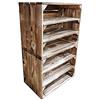 Teramico Teramo, cassetta di legno 50 x 40 x 30 cm, effetto vintage fiammato, cassetta per vino, set decorazione (set da 2 pezzi, 2 ripiani lunghi)