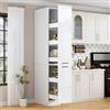MSFE Credenza Cucina Stretto e Alto con Cassetto Estraibile Cucina,207*56*30cm Mobile Alto Bagno,Armadio Multiuso Salvaspazio per Spazi Piccoli,cucine,bagni,soggiorni,camere da letto bianco lucido