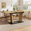 Merax Tavolo da pranzo allungabile, 120-160 x 80 x 76 cm, moderno, effetto legno massello, con base stabile, piedini antiscivolo regolabili, tavolo da pranzo per cucina e piccoli spazi, colore rovere