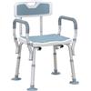 HOMCOM Sedia da doccia ergonomica regolabile con piedi antiscivolo, bianco e blu | Aosom Italy
