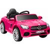 AIYAPLAY Auto elettrica per bambini Mercedes-Benz SL500 12V con telecomando e 2 motori, rosa | Aosom Italy