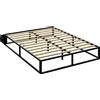 HOMCOM Struttura letto matrimoniale 140x190 cm con rete a doghe e tasca portaoggetti, nero | Aosom Italy