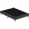 HOMCOM Letto imbottito 140x190 cm in ciniglia con 10 doghe e 9 piedi, grigio | Aosom Italy